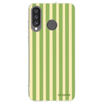 Picasee διαφανής θήκη σιλικόνης Huawei P30 Lite - Lines Matcha