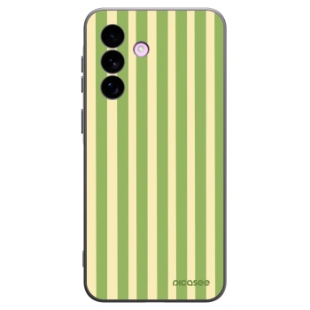 Picasee Μαύρη θήκη σιλικόνης για Samsung Galaxy A57 5G - Lines Matcha