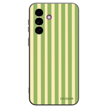Picasee Μαύρη θήκη σιλικόνης για Samsung Galaxy A37 - Lines Matcha