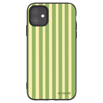 Picasee Μαύρη θήκη σιλικόνης για Apple iPhone 11 - Lines Matcha