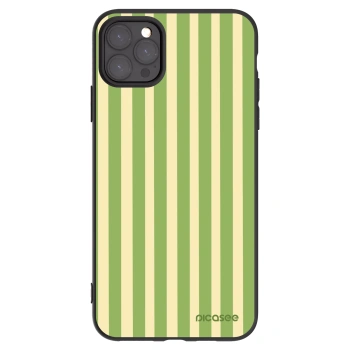 Picasee Μαύρη θήκη σιλικόνης για Apple iPhone 11 Pro Max - Lines Matcha