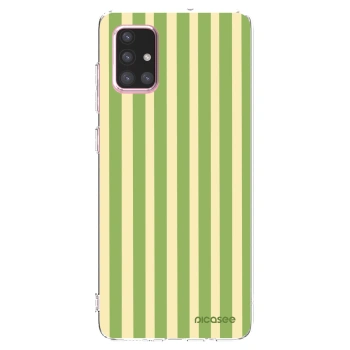 Picasee διαφανής θήκη σιλικόνης Samsung Galaxy A71 A715F - Lines Matcha