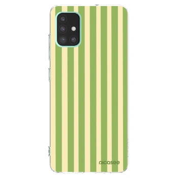 Picasee διαφανής θήκη σιλικόνης Samsung Galaxy A51 A515F - Lines Matcha