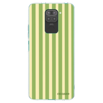 Picasee Μαύρη θήκη σιλικόνης για Xiaomi Redmi Note 9 - Lines Matcha