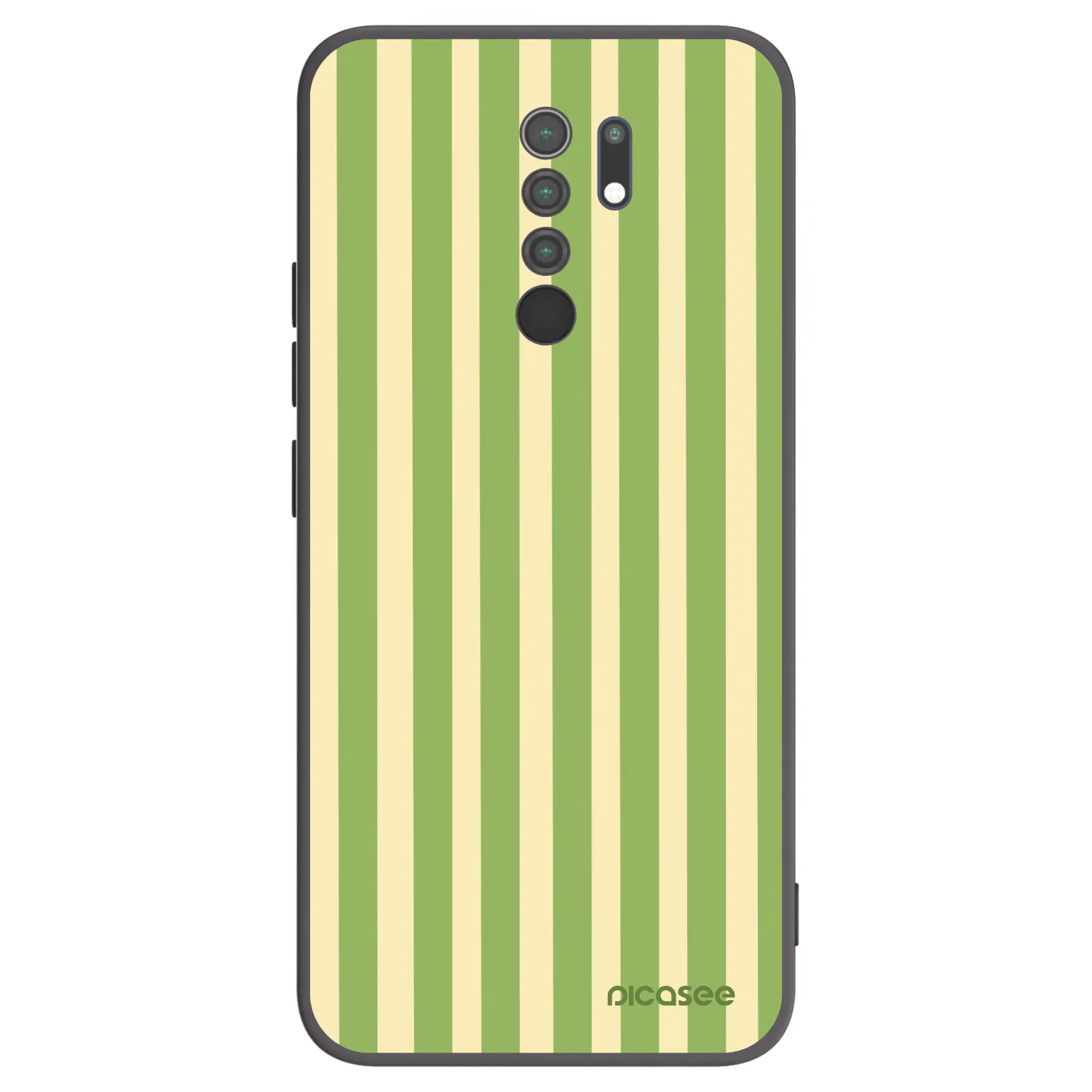 Picasee Μαύρη θήκη σιλικόνης για Xiaomi Redmi 9 - Lines Matcha