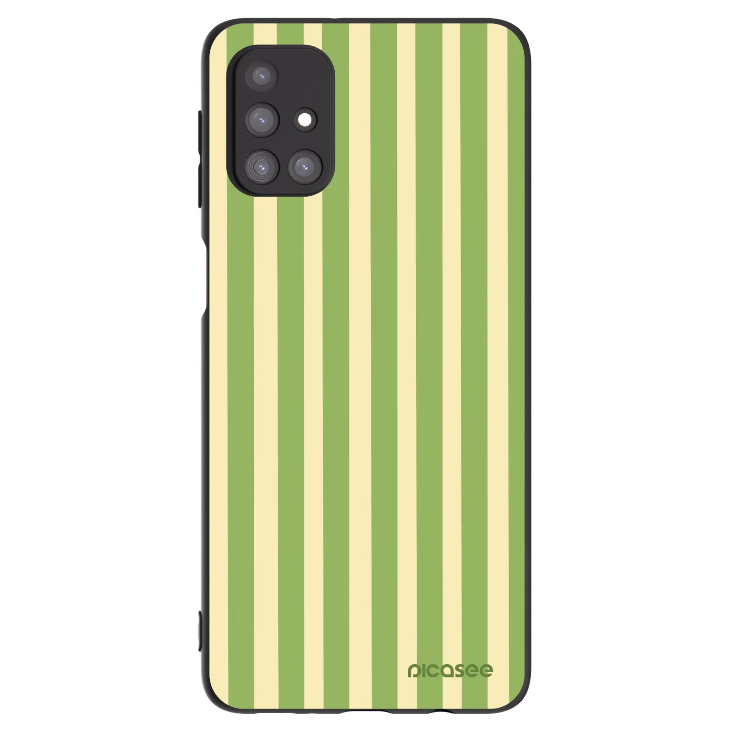 Picasee Μαύρη θήκη σιλικόνης για Samsung Galaxy M31s - Lines Matcha