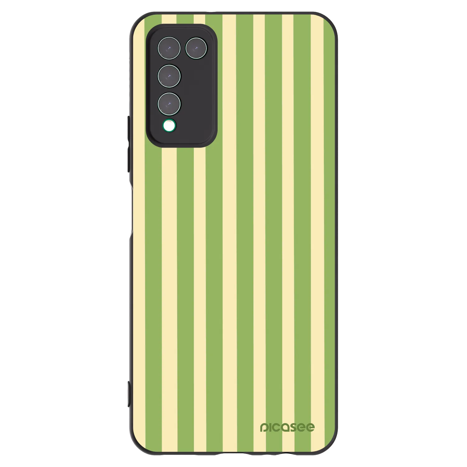 Picasee Μαύρη θήκη σιλικόνης για Honor 10X Lite - Lines Matcha