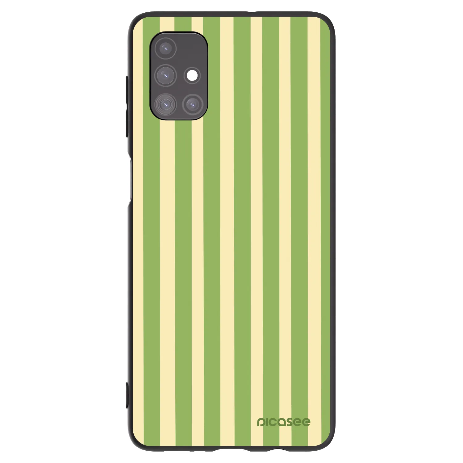 Picasee Μαύρη θήκη σιλικόνης για Samsung Galaxy M51 M515F - Lines Matcha