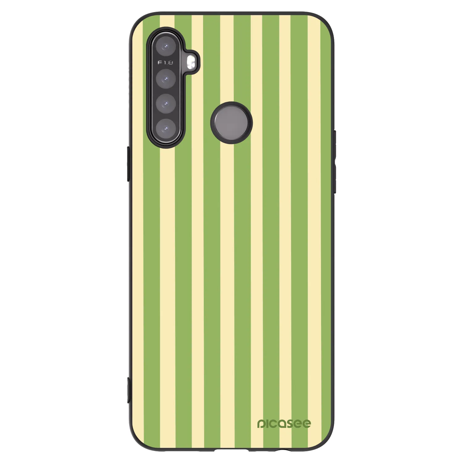 Picasee Μαύρη θήκη σιλικόνης για Realme 6i - Lines Matcha