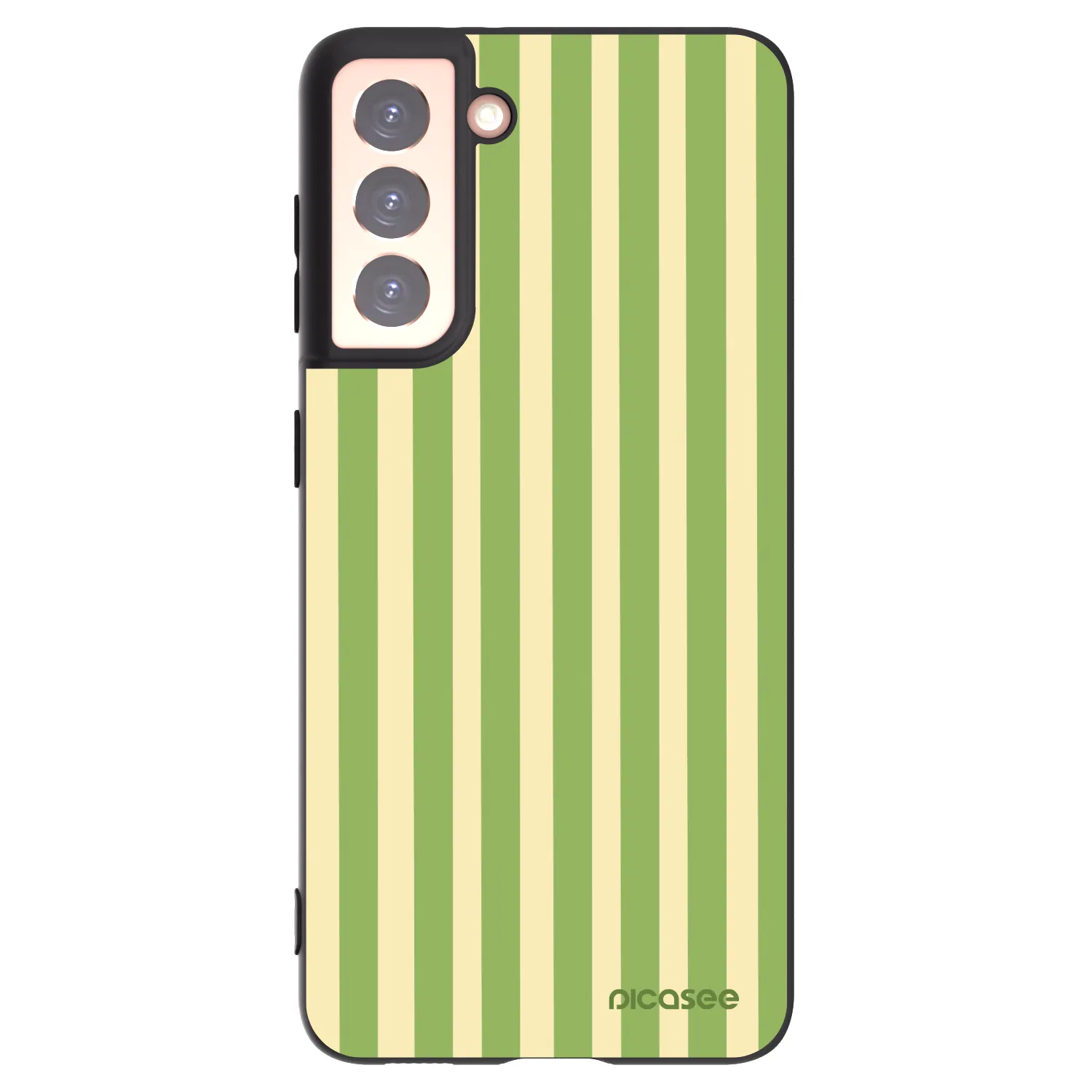Picasee Μαύρη θήκη σιλικόνης για Samsung Galaxy S21 5G G991B - Lines Matcha