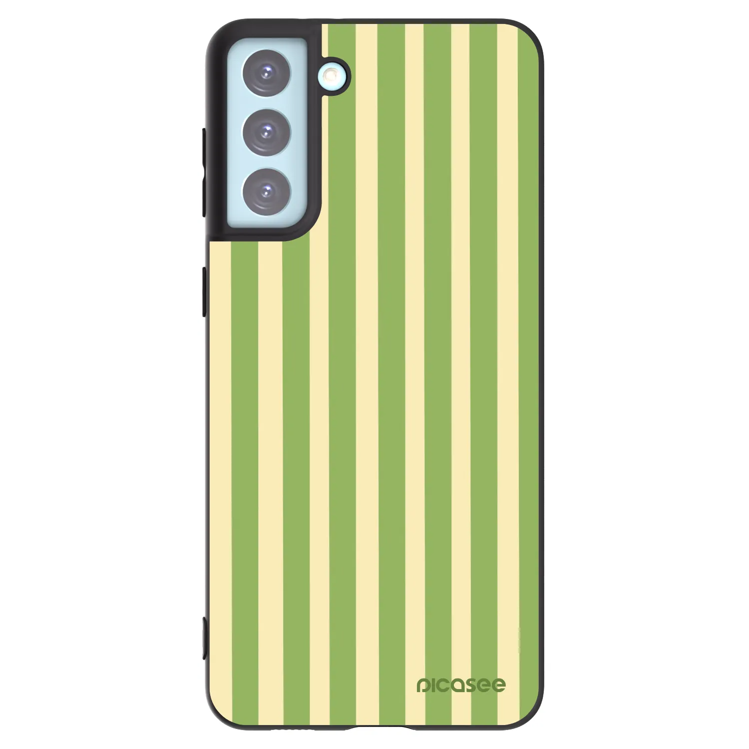 Picasee Μαύρη θήκη σιλικόνης για Samsung Galaxy S21+ 5G G996F - Lines Matcha