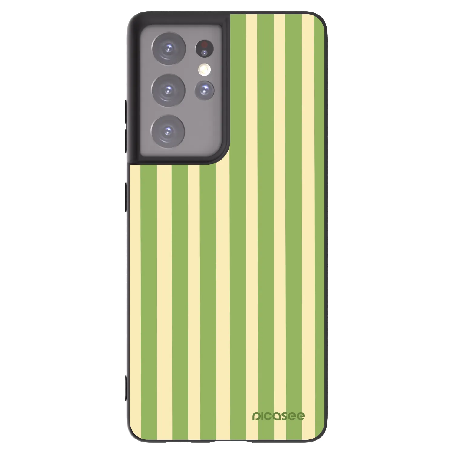 Picasee Μαύρη θήκη σιλικόνης για Samsung Galaxy S21 Ultra 5G G998B - Lines Matcha