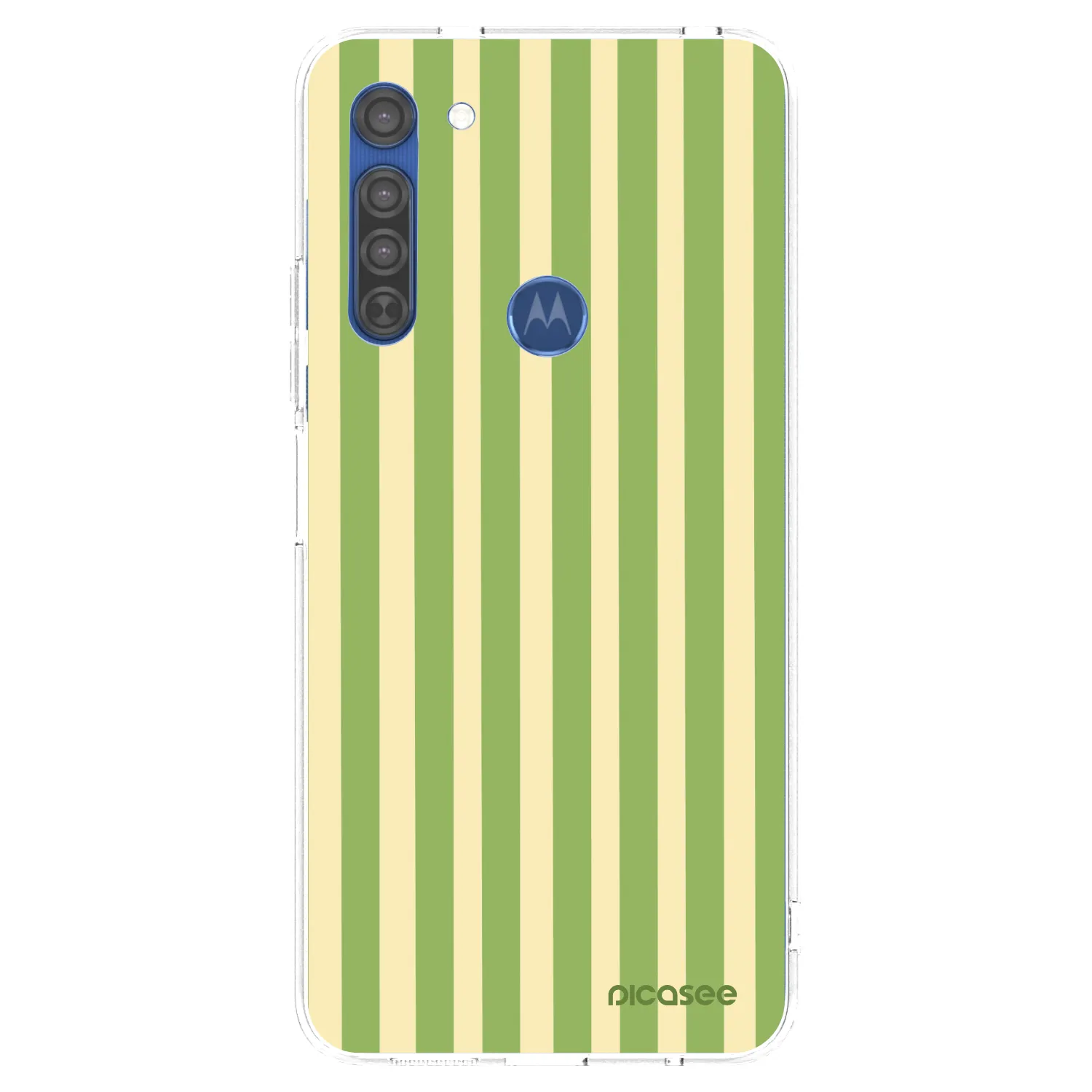 Picasee διαφανής θήκη σιλικόνης Motorola Moto G8 - Lines Matcha