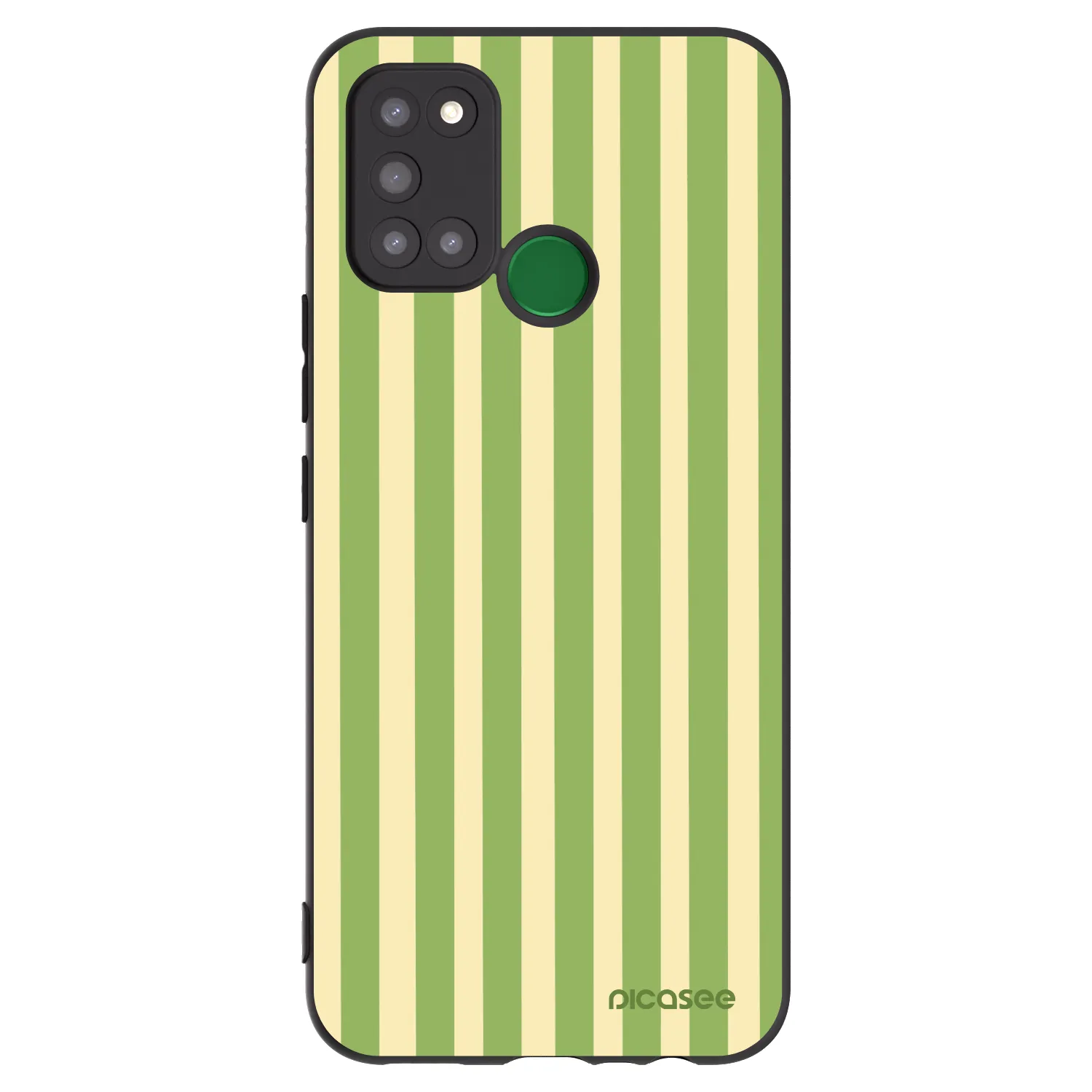 Picasee Μαύρη θήκη σιλικόνης για Realme 7i - Lines Matcha
