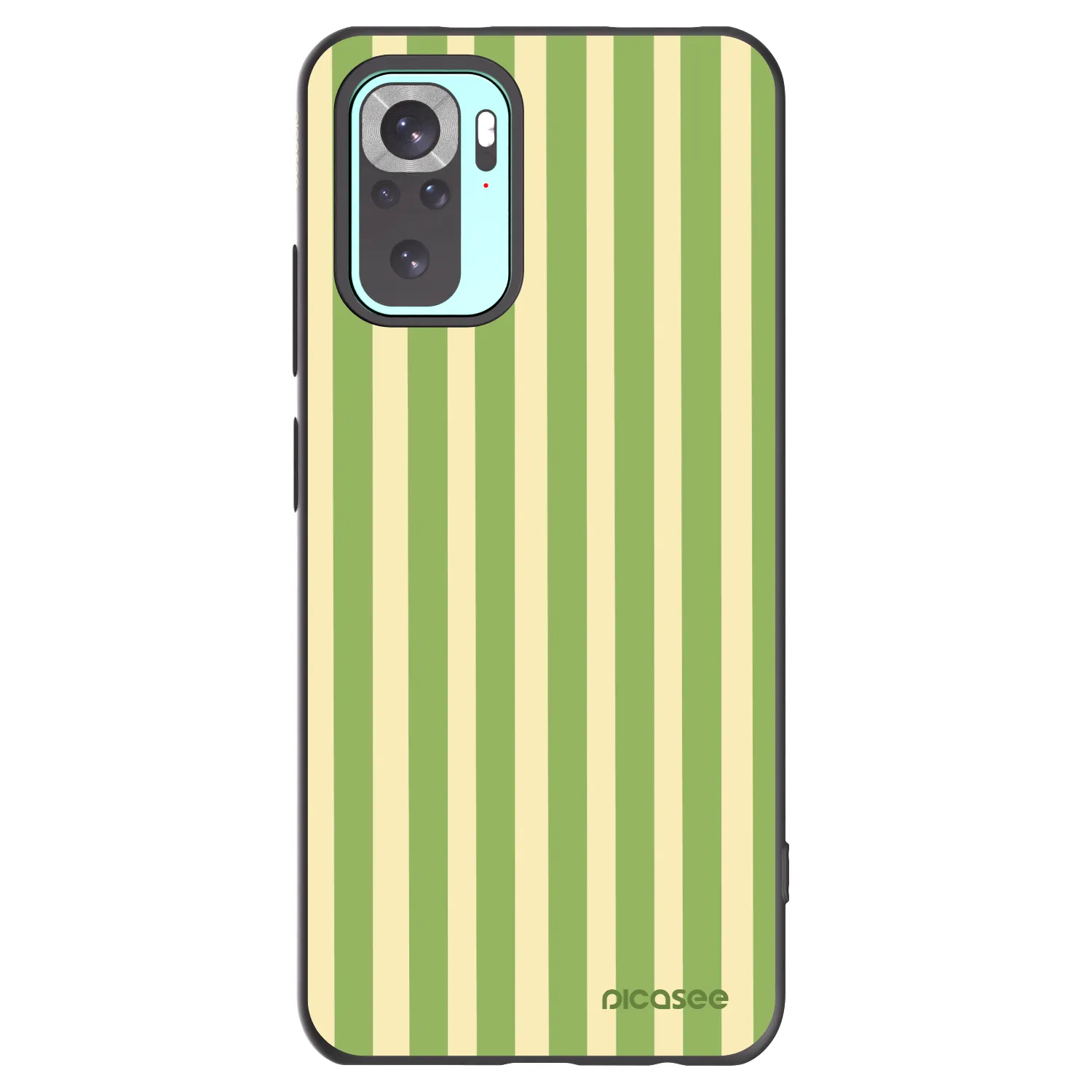 Picasee Μαύρη θήκη σιλικόνης για Xiaomi Redmi Note 10 Pro - Lines Matcha