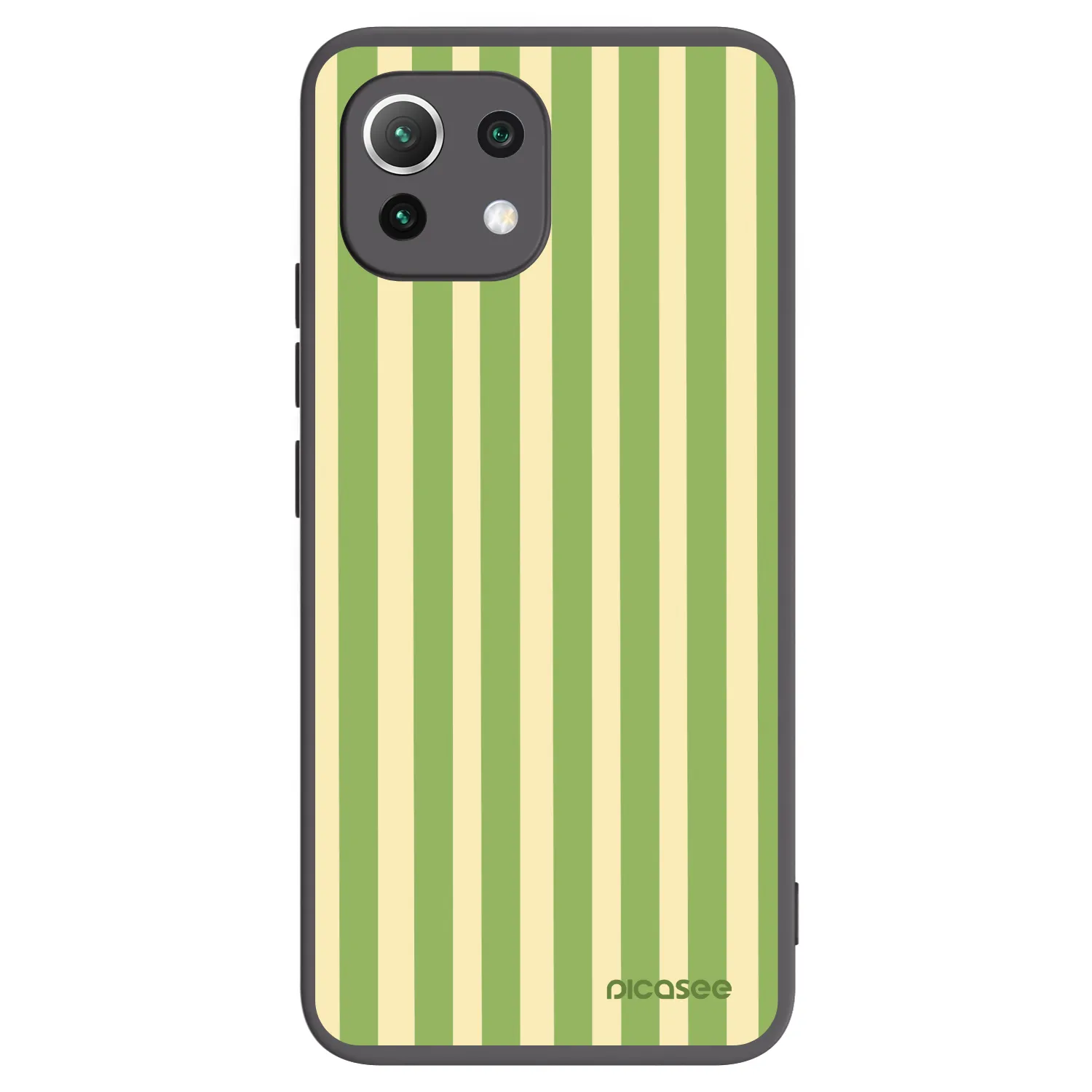 Picasee Μαύρη θήκη σιλικόνης για Xiaomi Mi 11 Lite - Lines Matcha
