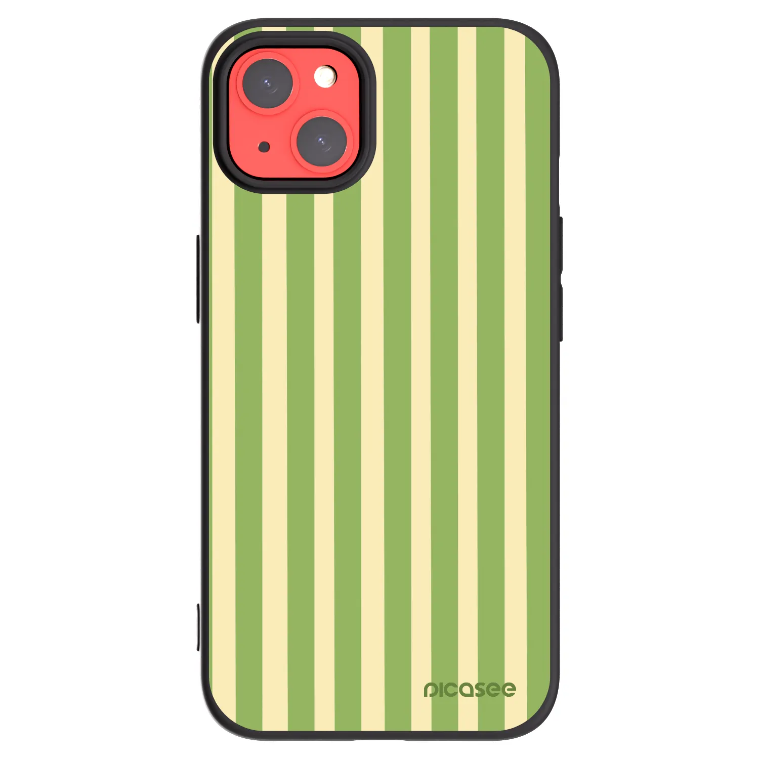 Picasee Μαύρη θήκη σιλικόνης για Apple iPhone 13 - Lines Matcha