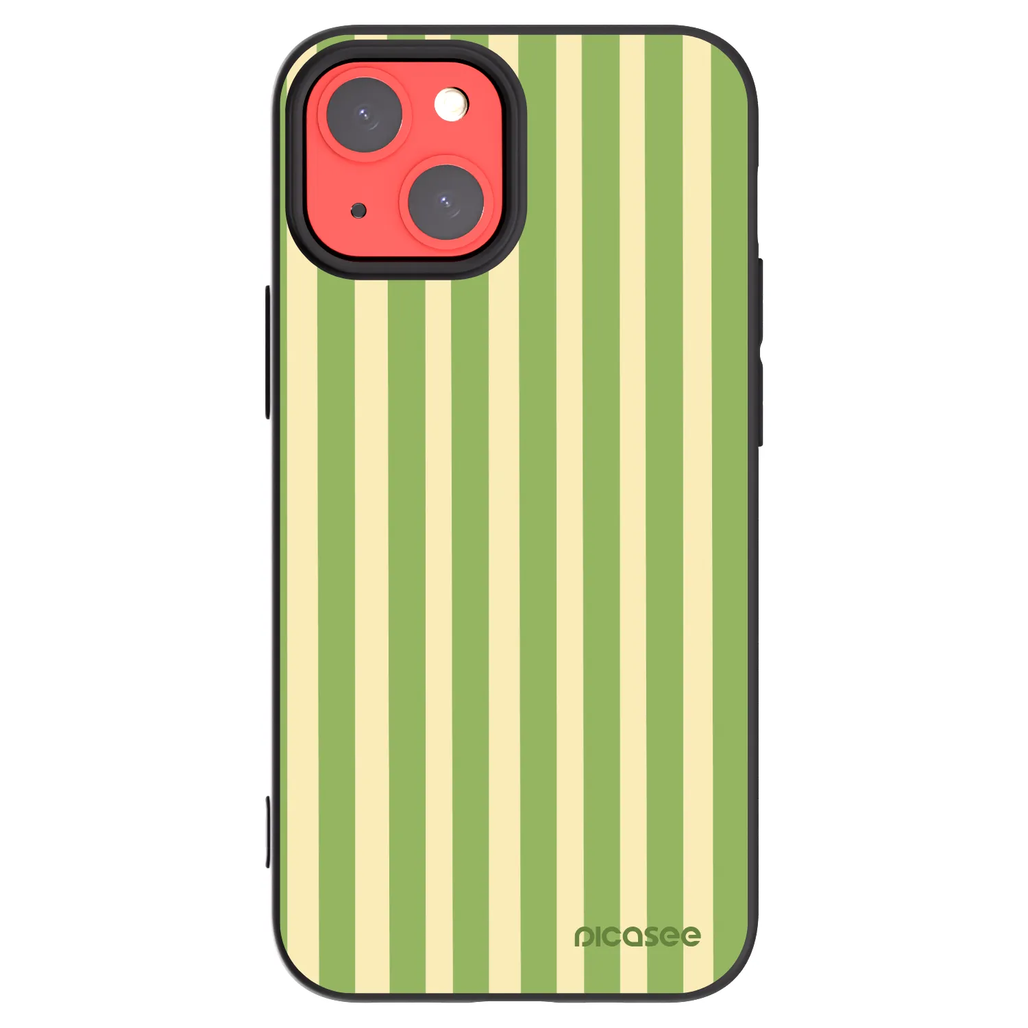 Picasee Μαύρη θήκη σιλικόνης για Apple iPhone 13 mini - Lines Matcha