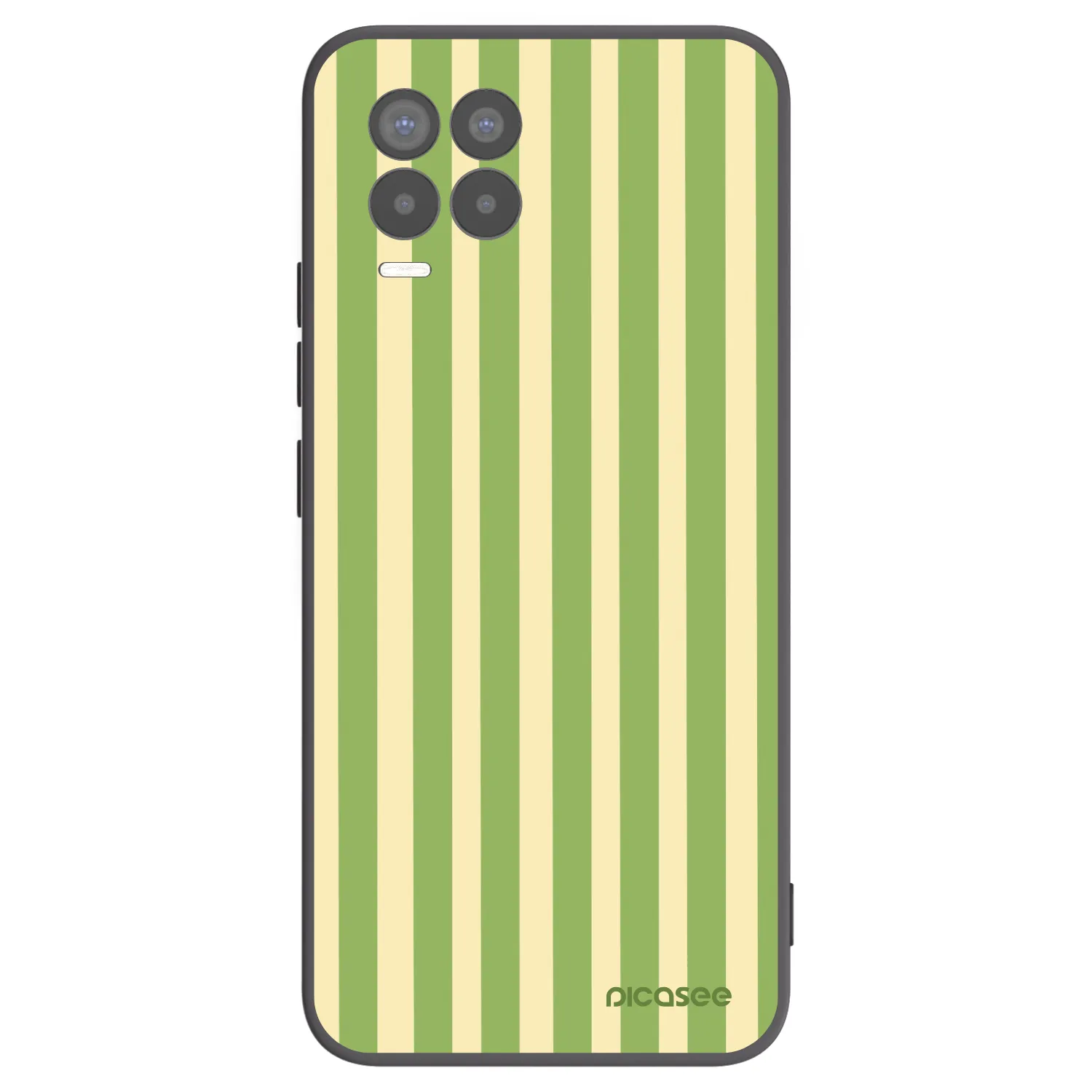 Picasee Μαύρη θήκη σιλικόνης για Realme 8 Pro - Lines Matcha