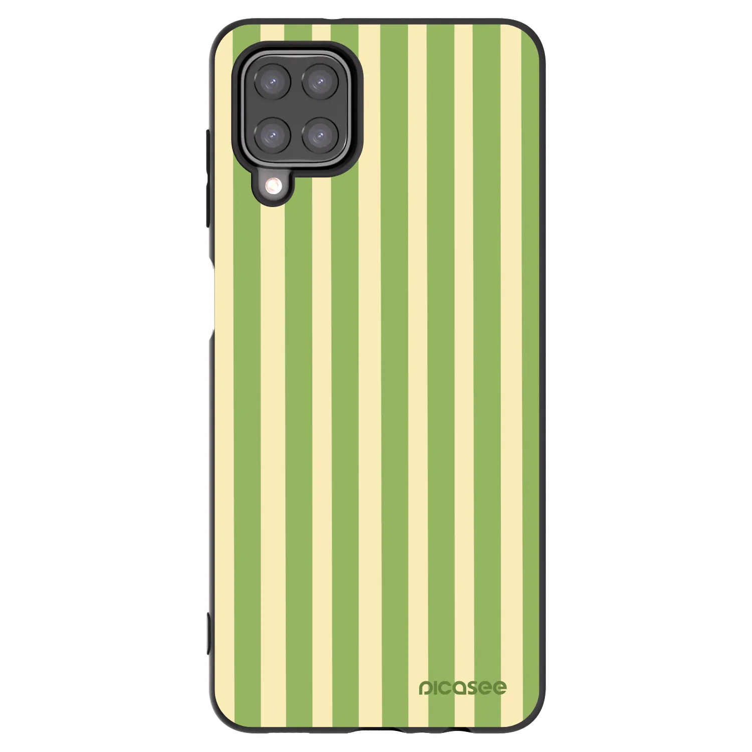 Picasee Μαύρη θήκη σιλικόνης για Samsung Galaxy M12 M127F - Lines Matcha