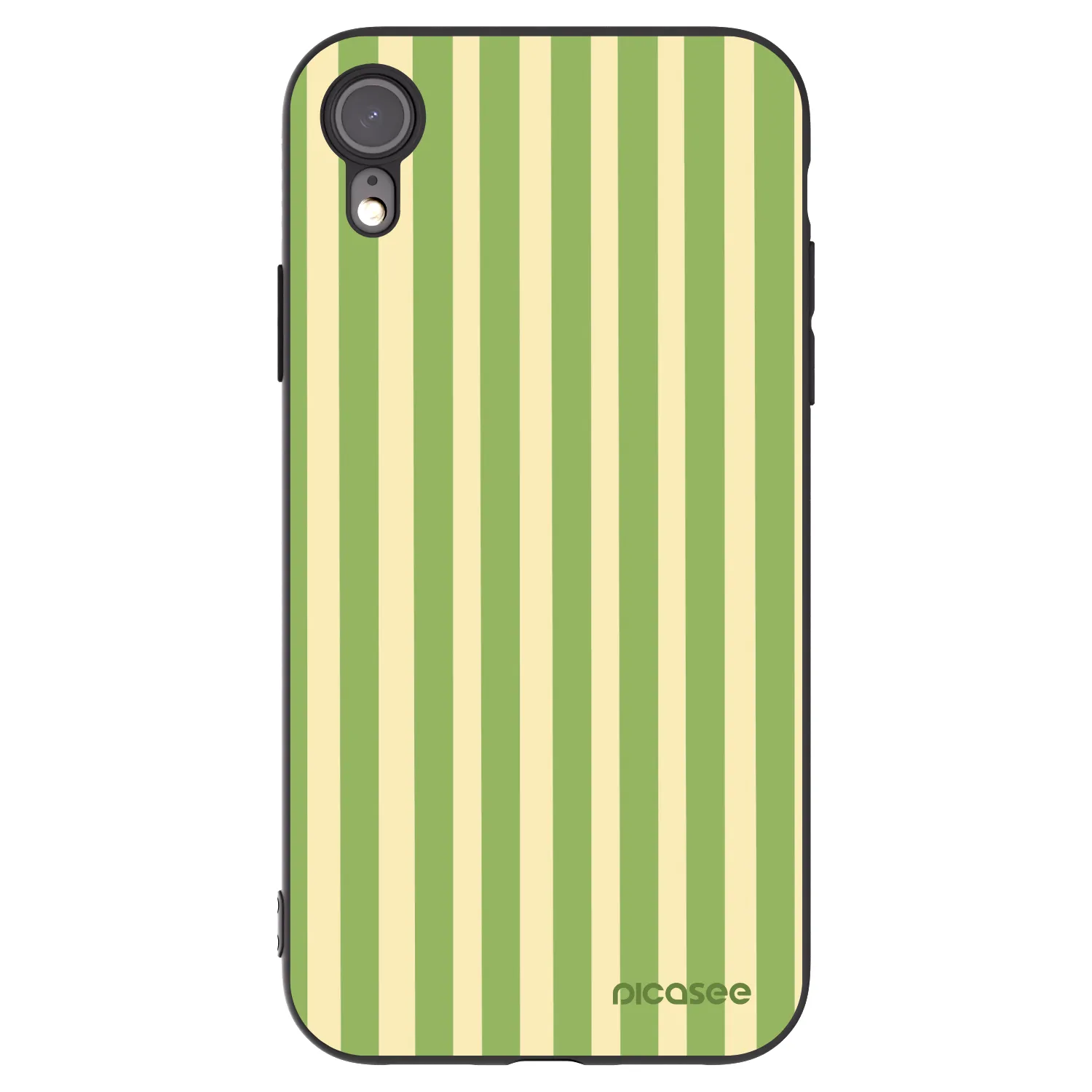 Picasee Μαύρη θήκη σιλικόνης για Apple iPhone XR - Lines Matcha