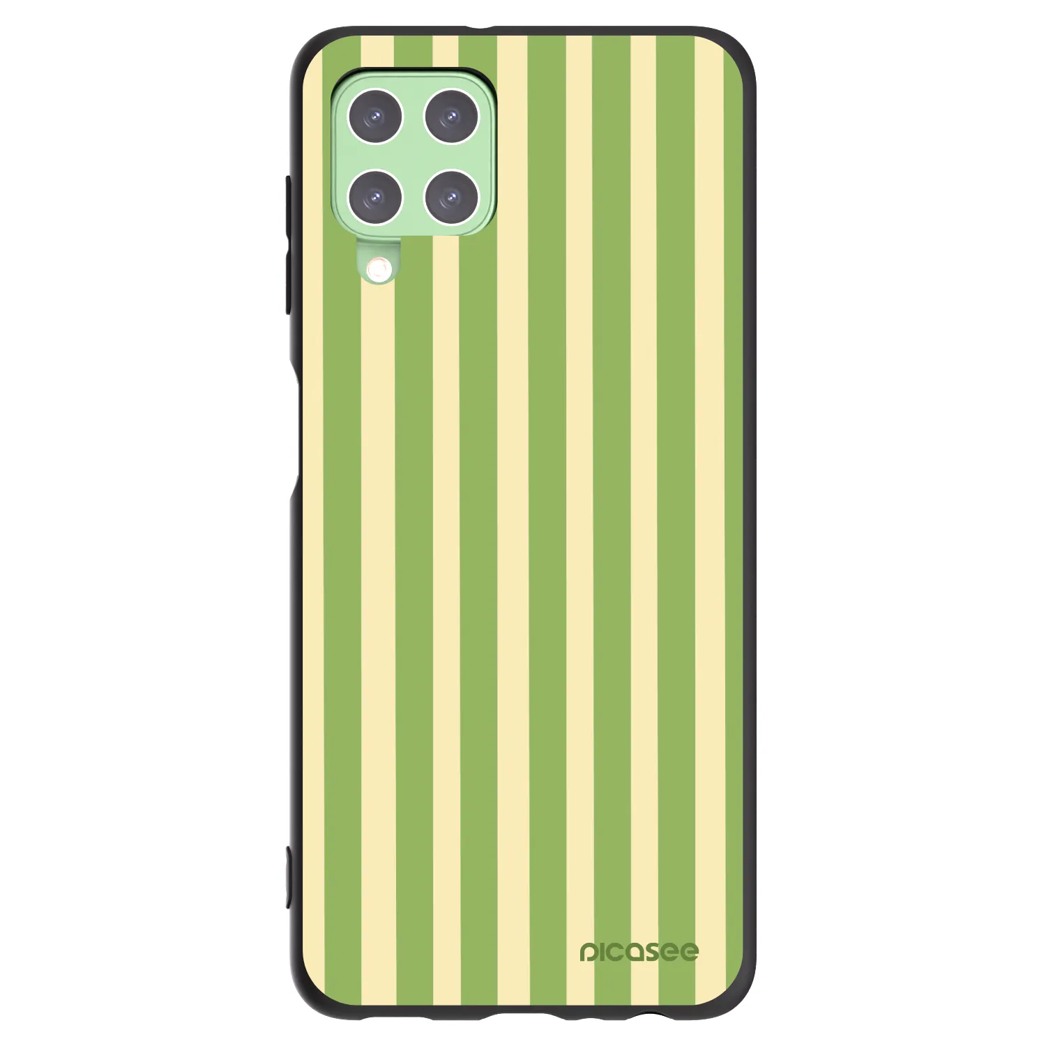 Picasee Μαύρη θήκη σιλικόνης για Samsung Galaxy A22 A225F 4G - Lines Matcha
