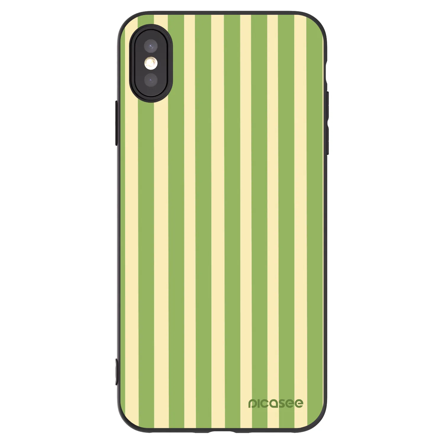 Picasee Μαύρη θήκη σιλικόνης για Apple iPhone XS Max - Lines Matcha
