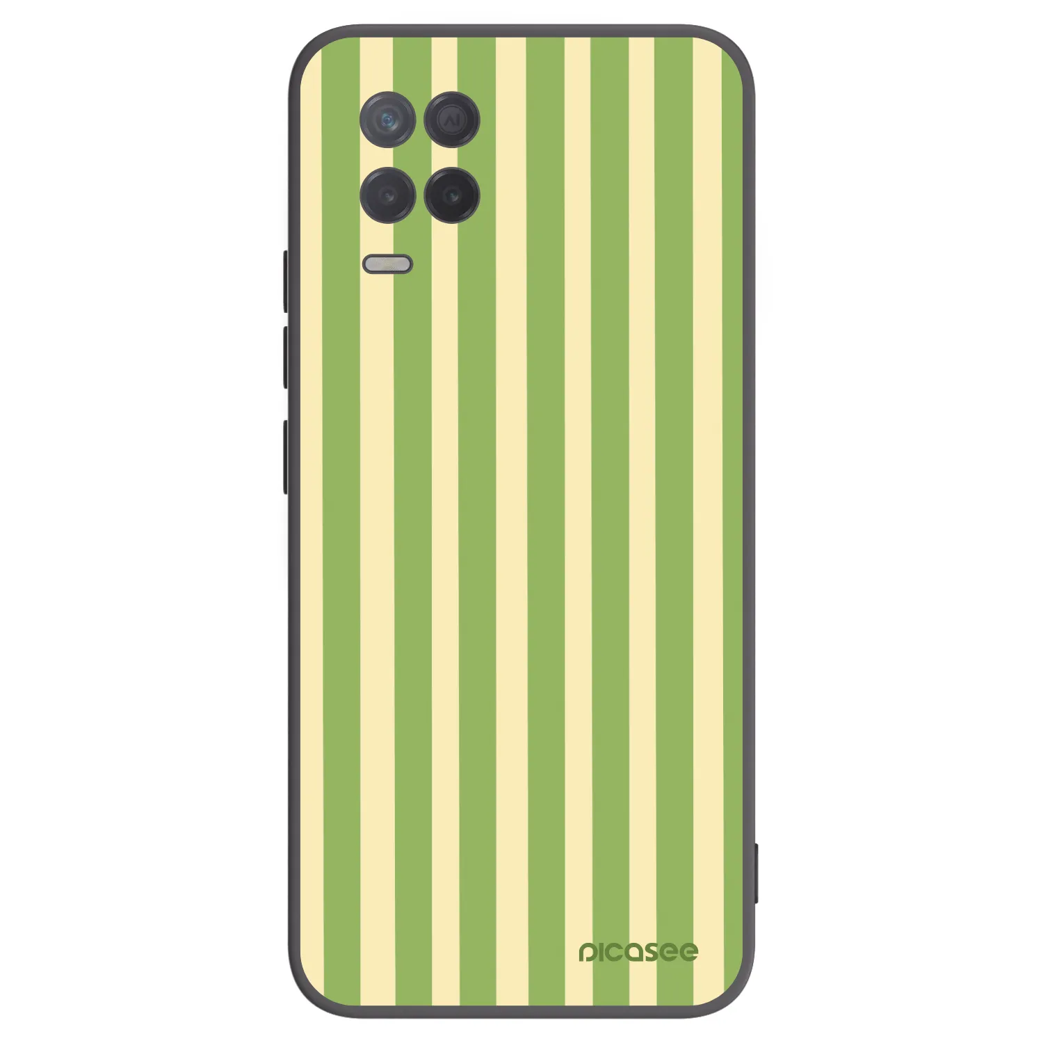 Picasee Μαύρη θήκη σιλικόνης για Realme 8 5G - Lines Matcha