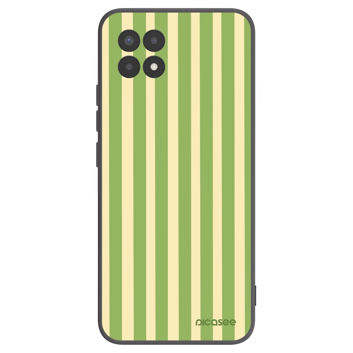 Picasee Μαύρη θήκη σιλικόνης για Realme 8i - Lines Matcha
