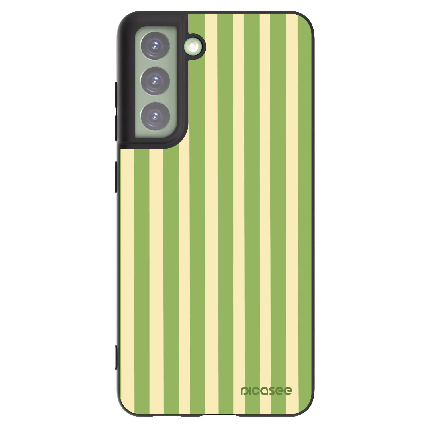 Picasee Μαύρη θήκη σιλικόνης για Samsung Galaxy S21 FE 5G - Lines Matcha