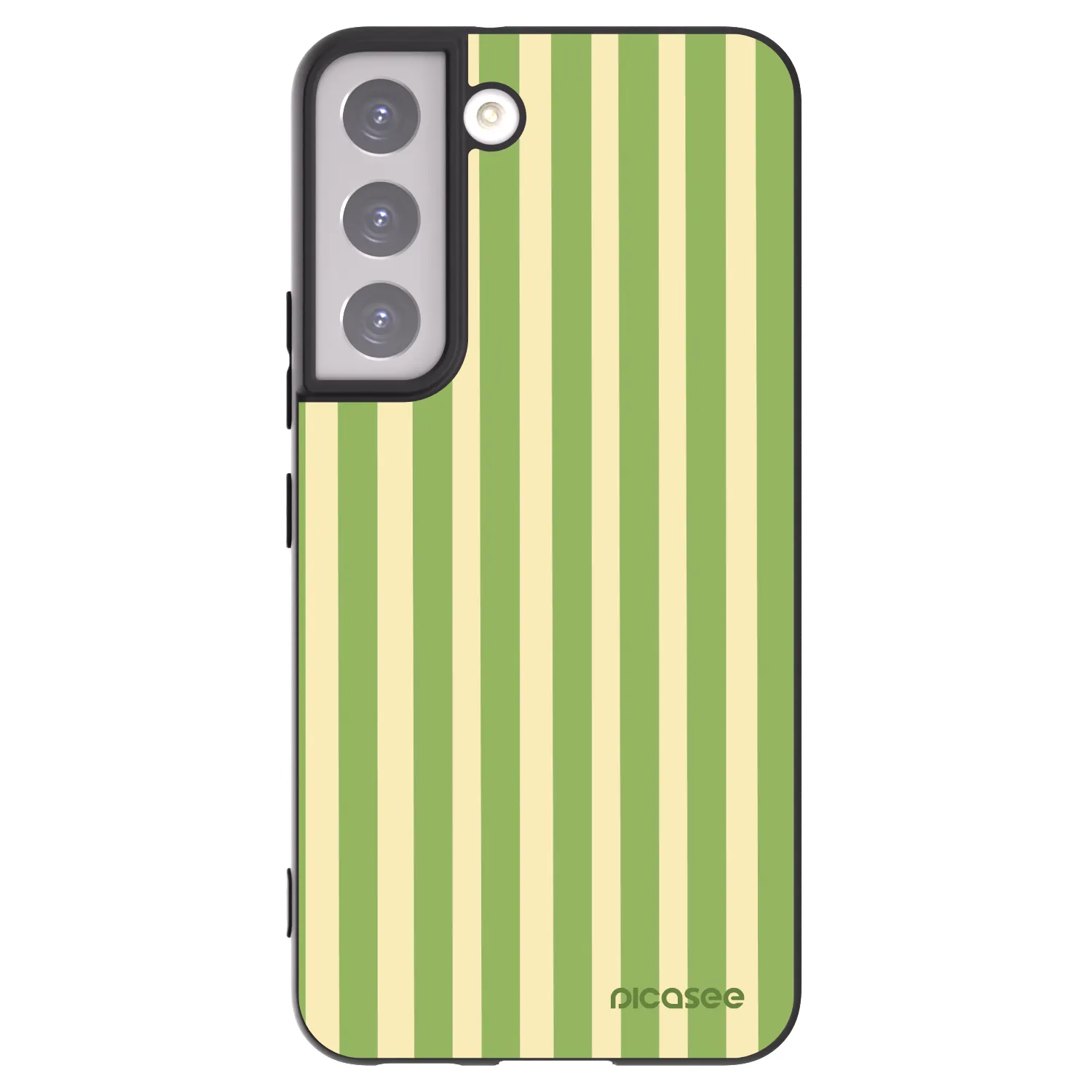 Picasee Μαύρη θήκη σιλικόνης για Samsung Galaxy S22 5G - Lines Matcha