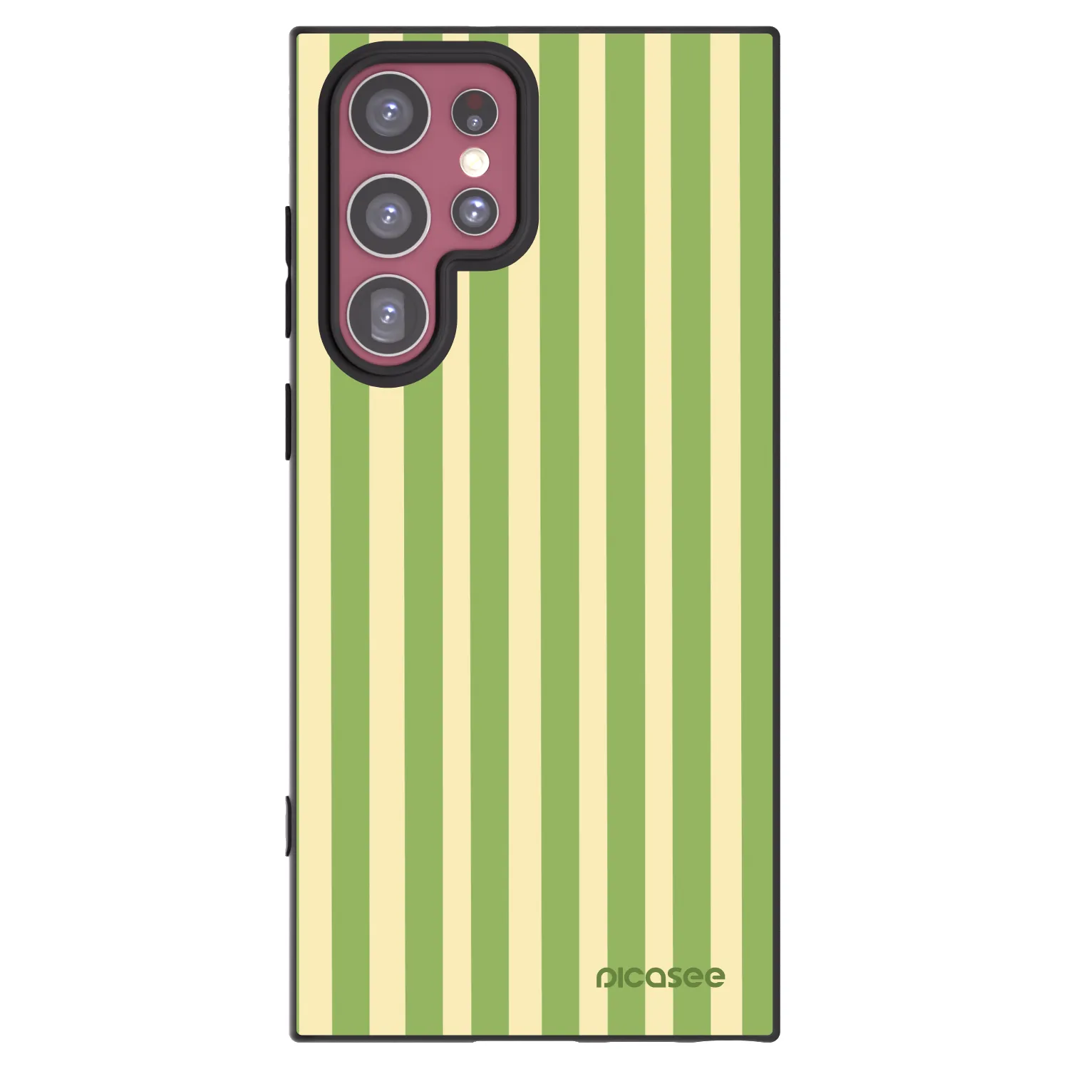 Picasee Μαύρη θήκη σιλικόνης για Samsung Galaxy S22 Ultra 5G - Lines Matcha