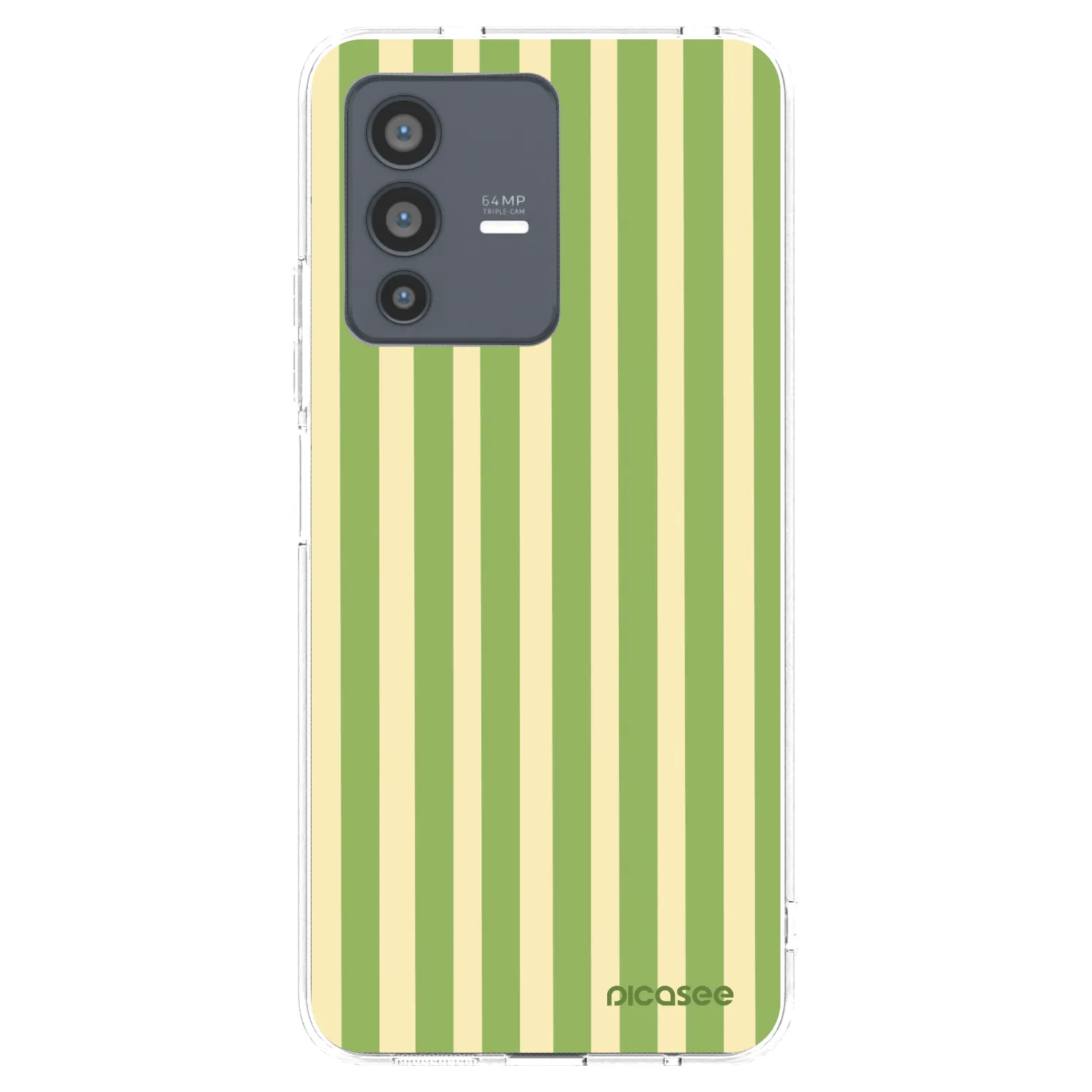 Picasee διαφανής θήκη σιλικόνης Vivo V23 5G - Lines Matcha
