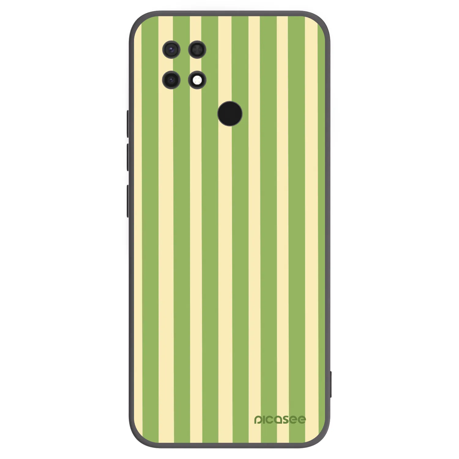 Picasee Μαύρη θήκη σιλικόνης για Xiaomi Redmi 10C - Lines Matcha