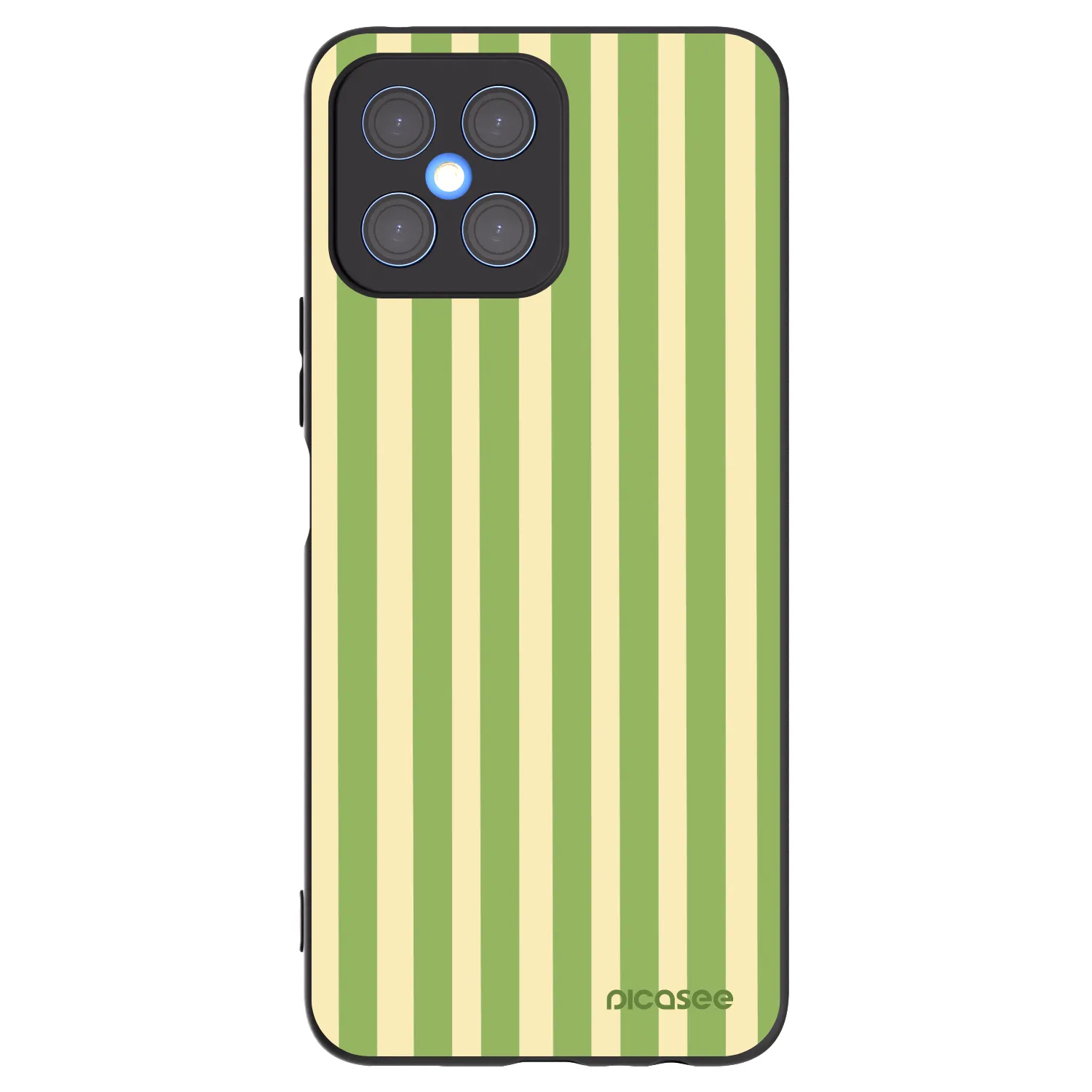 Picasee Μαύρη θήκη σιλικόνης για Honor X8 4G - Lines Matcha