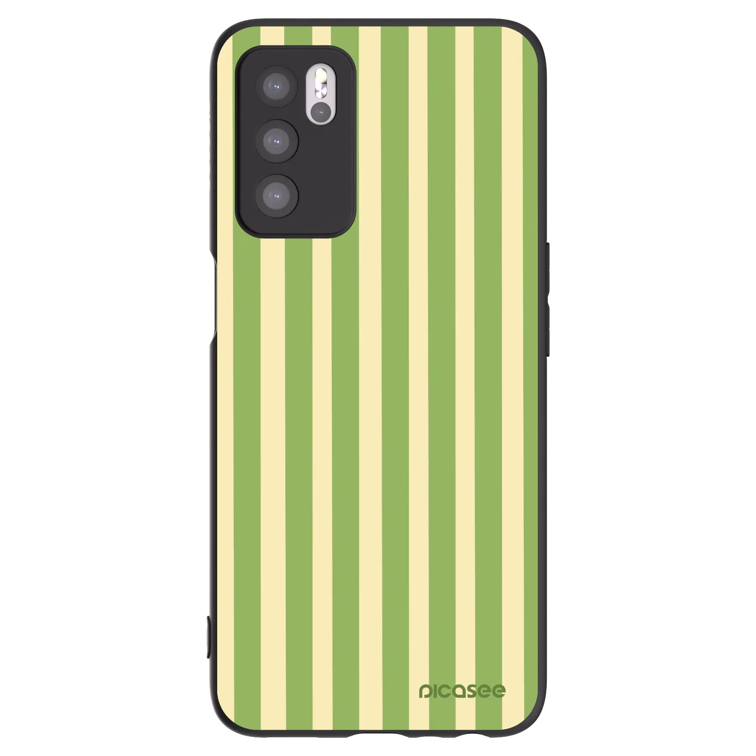 Picasee Μαύρη θήκη σιλικόνης για OPPO A16 - Lines Matcha
