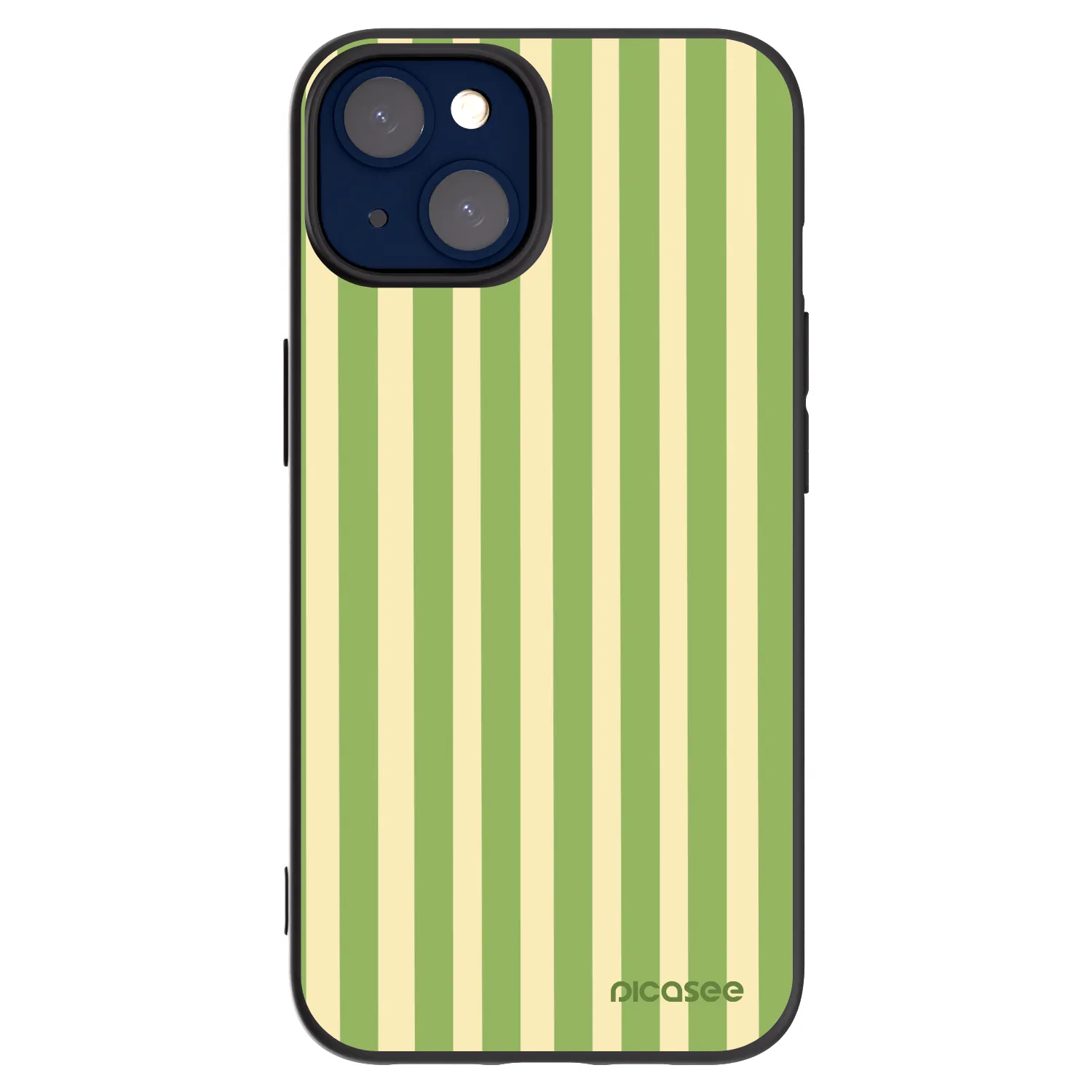Picasee Μαύρη θήκη σιλικόνης για Apple iPhone 14 - Lines Matcha