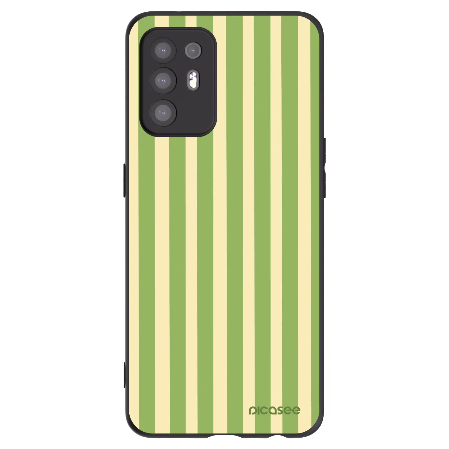 Picasee Μαύρη θήκη σιλικόνης για OPPO A94 5G - Lines Matcha