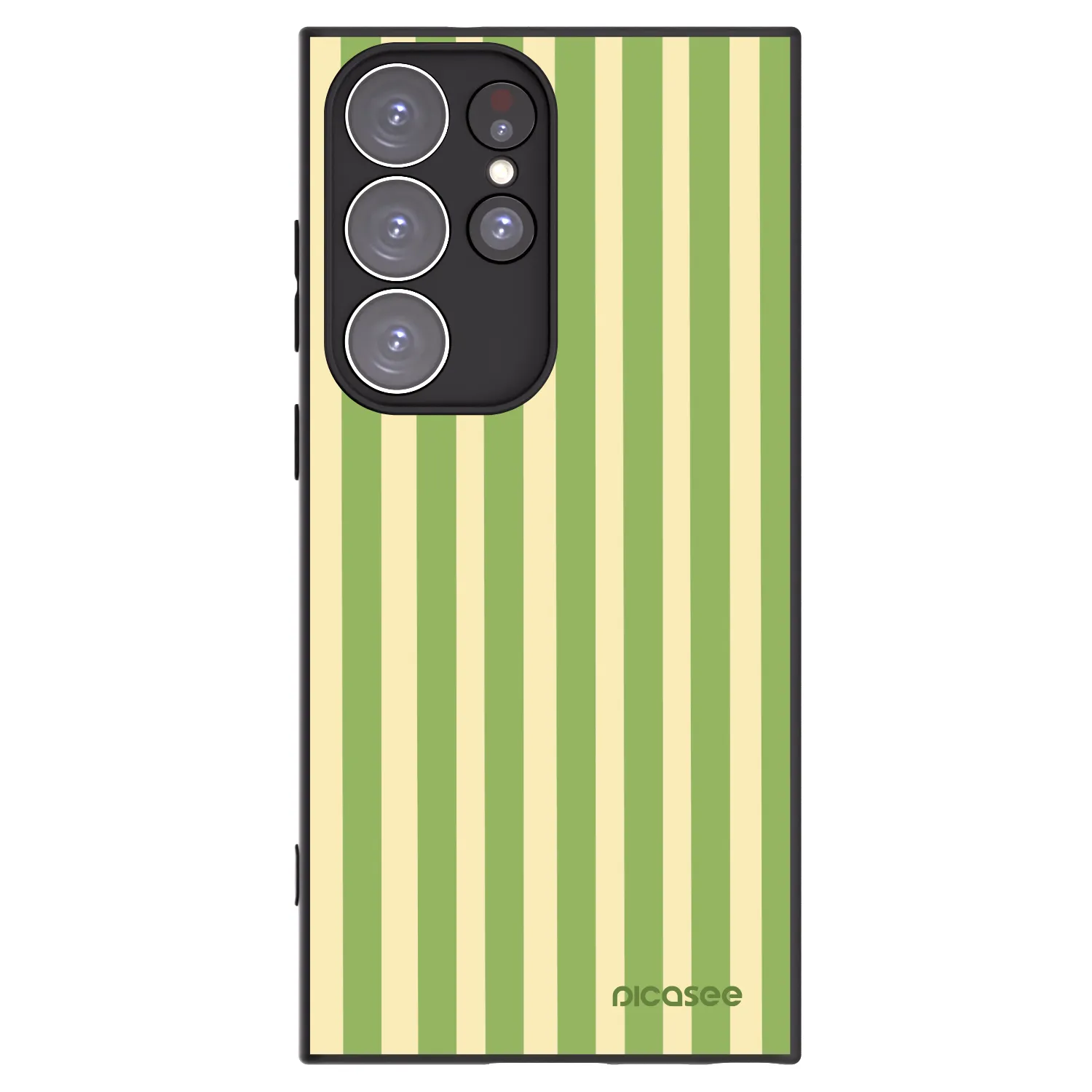 Picasee Μαύρη θήκη σιλικόνης για Samsung Galaxy S23 Ultra 5G - Lines Matcha