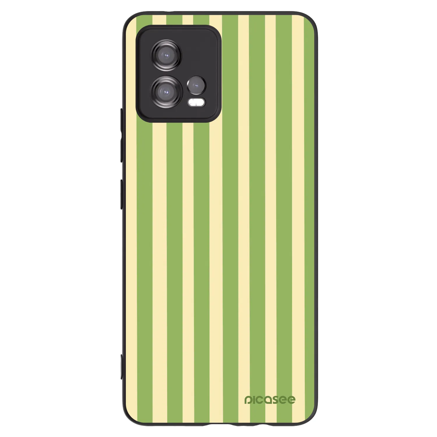 Picasee Μαύρη θήκη σιλικόνης για Motorola Moto G72 - Lines Matcha