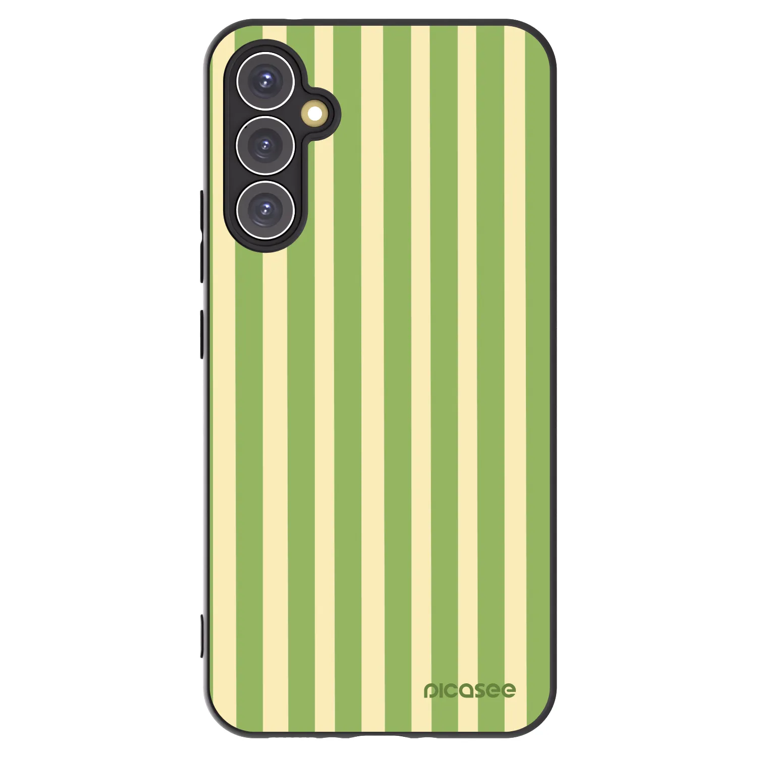 Picasee Μαύρη θήκη σιλικόνης για Samsung Galaxy A34 5G A346B - Lines Matcha