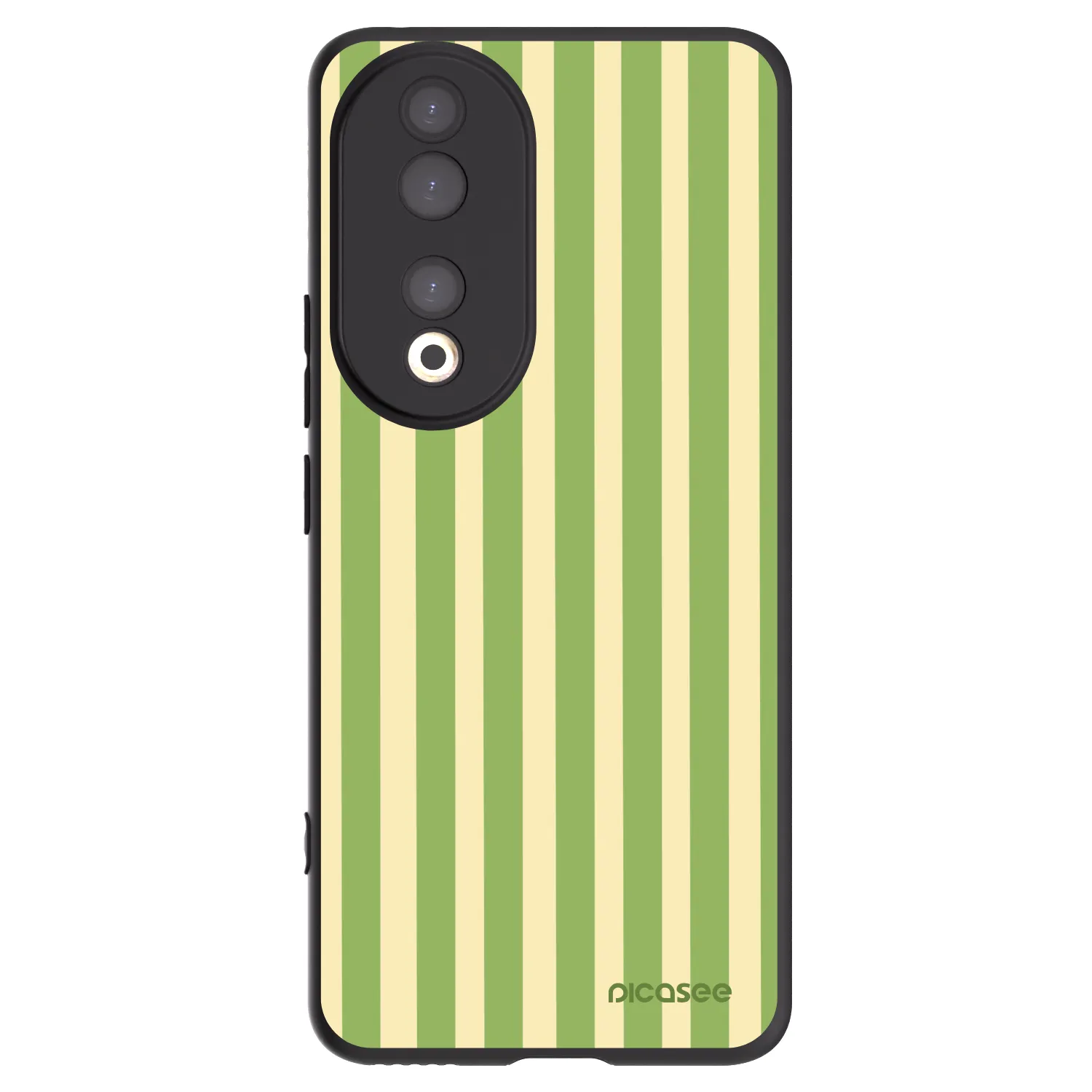 Picasee Μαύρη θήκη σιλικόνης για Honor 90 5G - Lines Matcha