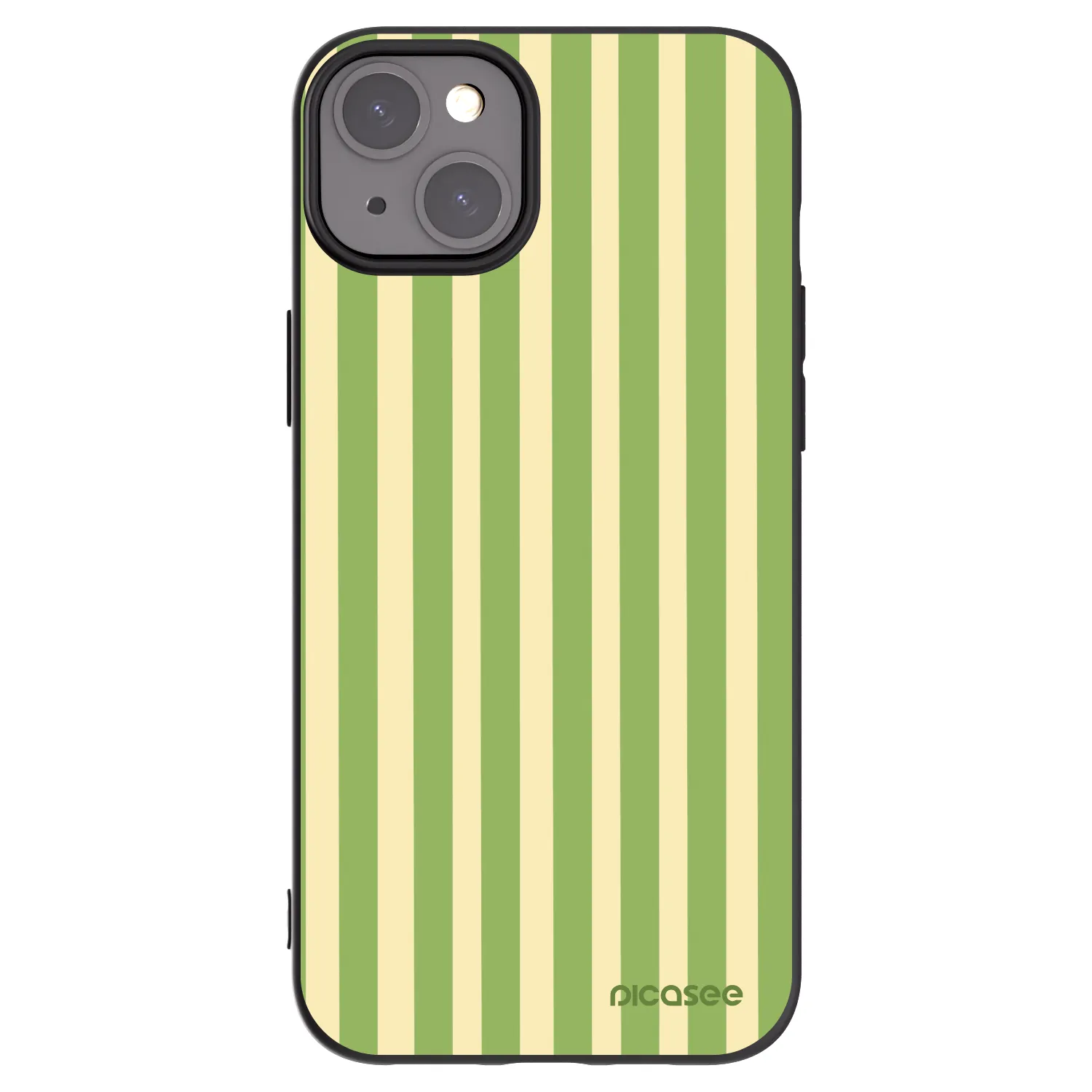 Picasee Μαύρη θήκη σιλικόνης για Apple iPhone 15 Plus - Lines Matcha