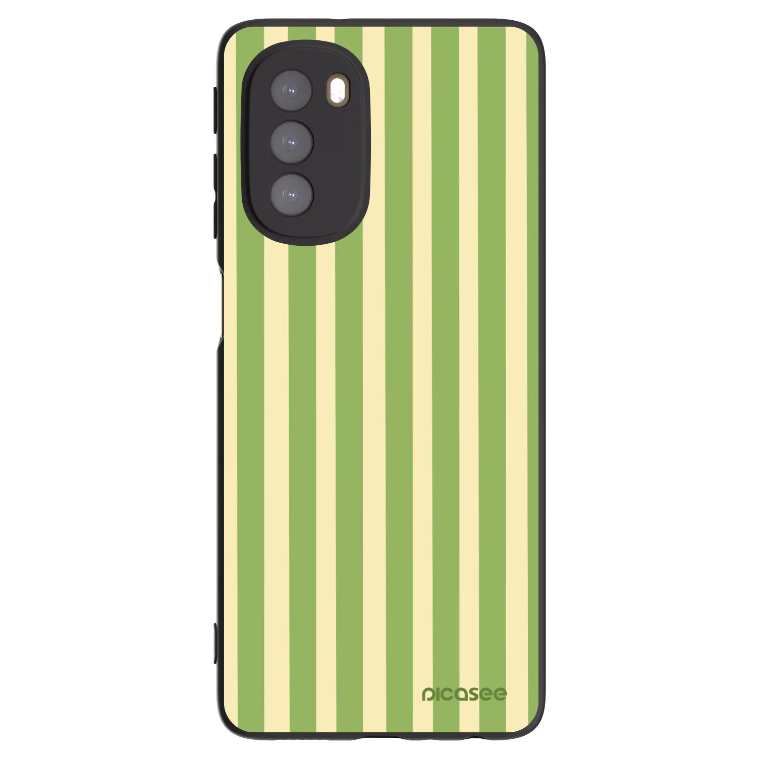Picasee Μαύρη θήκη σιλικόνης για Motorola Moto G51 - Lines Matcha