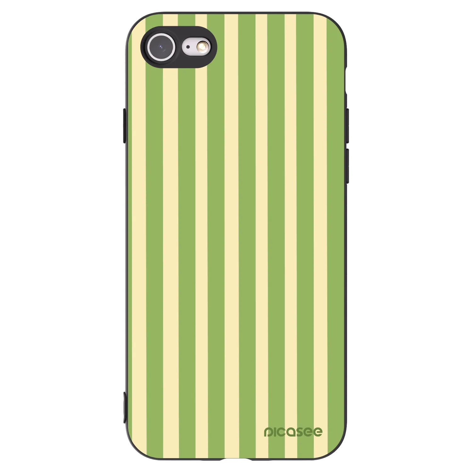 Picasee Μαύρη θήκη σιλικόνης για Apple iPhone 7 - Lines Matcha