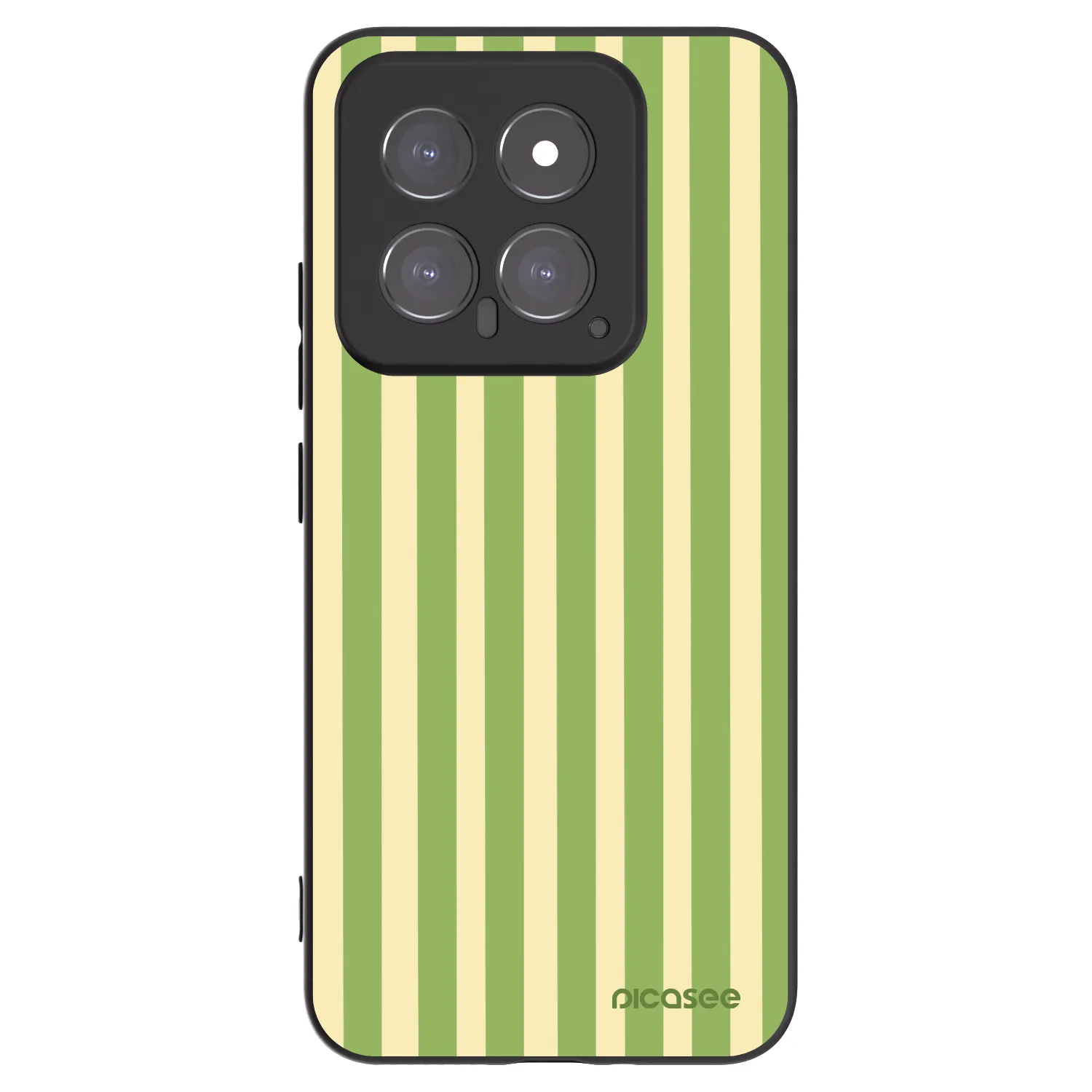 Picasee Μαύρη θήκη σιλικόνης για Xiaomi 14 - Lines Matcha