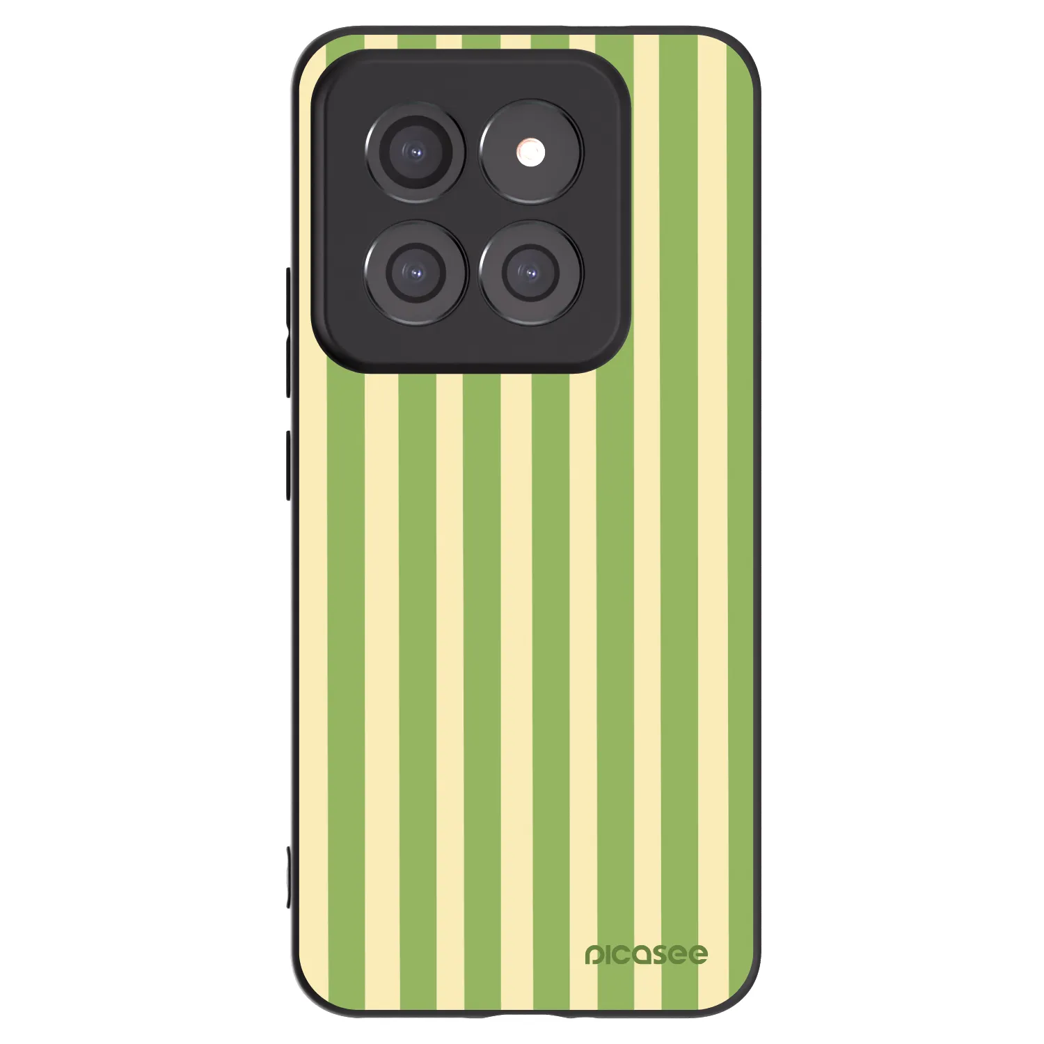 Picasee Μαύρη θήκη σιλικόνης για Xiaomi 14 Pro - Lines Matcha