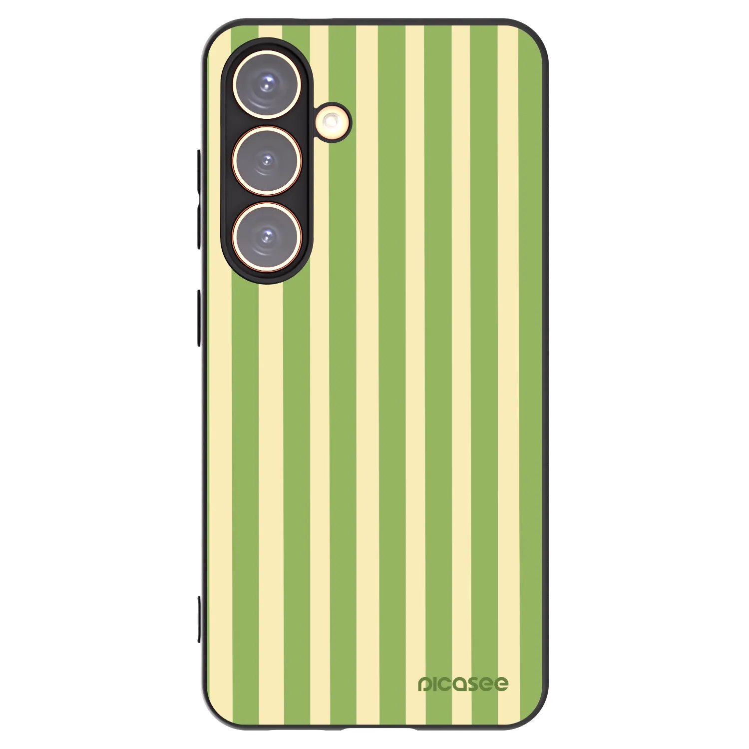 Picasee Μαύρη θήκη σιλικόνης για Samsung Galaxy S24 S921B 5G - Lines Matcha