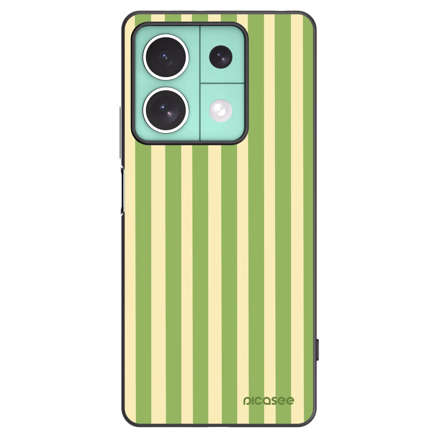 Picasee Μαύρη θήκη σιλικόνης για Xiaomi Redmi Note 13 5G - Lines Matcha