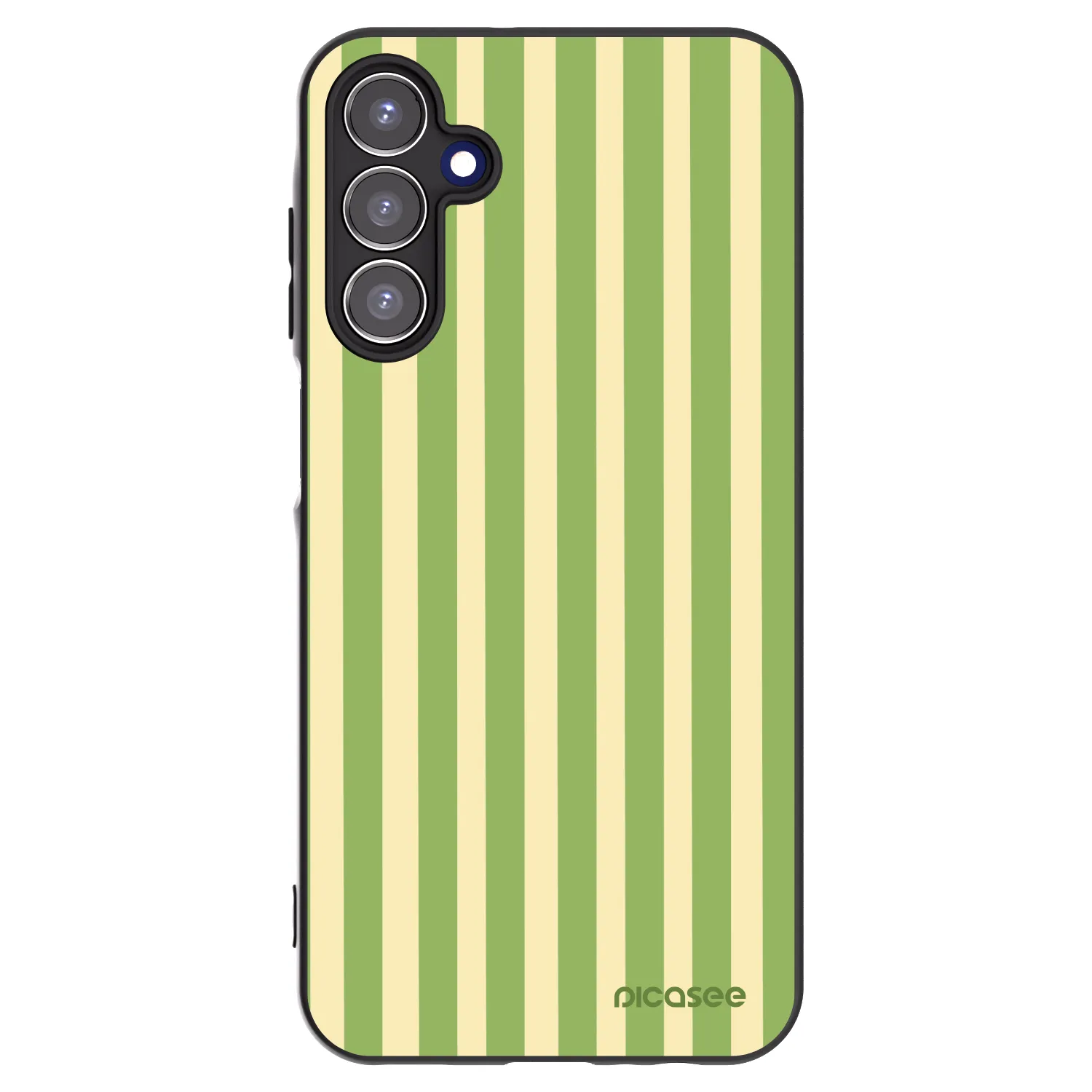 Picasee Μαύρη θήκη σιλικόνης για Samsung Galaxy A15 A156B 5G - Lines Matcha